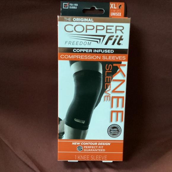 The Original Copper Fit Freedom Copper Infused Compression Knee Sleeve Size XL - Picture 2 of 5